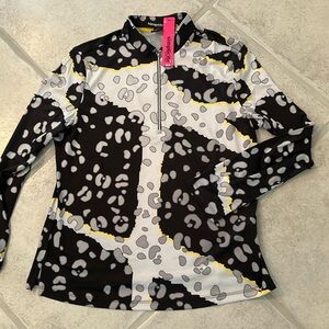 NWT Ladies Simplicite by JAMIE SADOCK Long Sleeve Mock Golf/Tennis Shirt -Size L